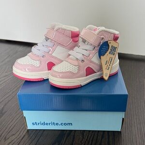 NWT 7W Stride Rite Pink and White High-Top Sneakers for Kids